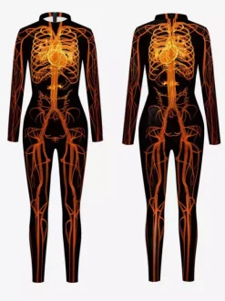 Neon Bodysuit Costumes Costumes 3D Digital Printing Uv Glow Bodysuit Catsuits & Zentai Halloween Cosplay Costume Polyester Halloween