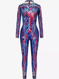 Neon Bodysuit Costumes Costumes 3D Digital Printing Uv Glow Bodysuit Catsuits & Zentai Halloween Cosplay Costume Polyester Halloween