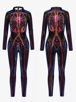 Neon Bodysuit Costumes Costumes 3D Digital Printing Uv Glow Bodysuit Catsuits & Zentai Halloween Cosplay Costume Polyester Halloween