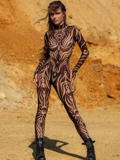Neon Bodysuit Costumes Costumes 3D Digital Printing Uv Glow Bodysuit Catsuits & Zentai Halloween Cosplay Costume Polyester Halloween