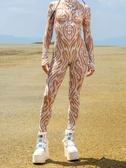 Neon Bodysuit Costumes Costumes 3D Digital Printing Uv Glow Bodysuit Catsuits & Zentai Halloween Cosplay Costume Polyester Halloween