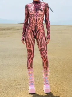 Neon Bodysuit Costumes Costumes 3D Digital Printing Uv Glow Bodysuit Catsuits & Zentai Halloween Cosplay Costume Polyester Halloween