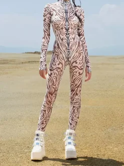 Neon Bodysuit Costumes Costumes 3D Digital Printing Uv Glow Bodysuit Catsuits & Zentai Halloween Cosplay Costume Polyester Halloween