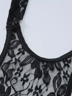 Night Out Dresses Black Floral Print Sleeveless Halter Sheer Summer Dress