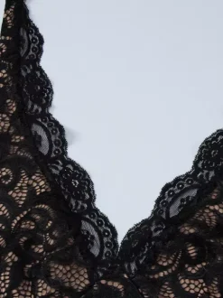 Night Out Dresses Black Lace Halter Deep V Ruffle Mini Dress Bodycon Nightclub Party Outfit
