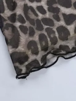Night Out Dresses Leopard Print Long Sleeves Summer Dress