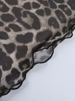 Night Out Dresses Leopard Print Long Sleeves Summer Dress