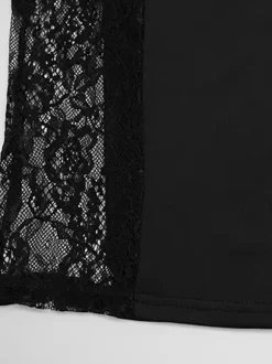 Night Out Dresses Spaghetti Strap Bustier Lace Side Cutout Bodycon Maxi Dress