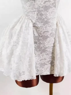 Night Out Dresses White Sleeveless Square Neck Backless Summer Dress