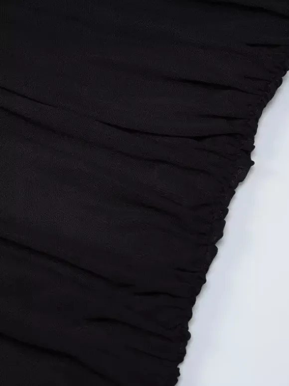 Night Out Dresses Black Short Sleeves High Collar Summer Dress
