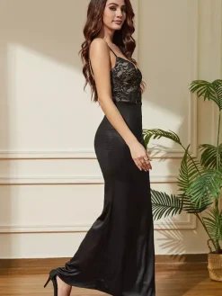 Night Out Dresses Black Sleeveless Straps Neck Summer Dress