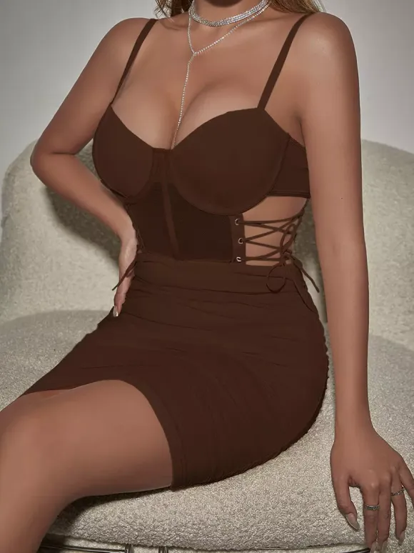 Night Out Dresses Black Sleeveless Straps Neck Shaping Summer Dress
