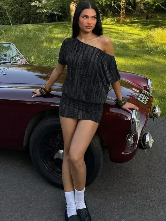 Night Out Dresses Blue Polyester Short Sleeves Backless Summer Dress