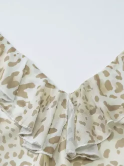 Night Out Dresses Leopard Polyester Leopard Print Sleeveless Halter Asymmetrical Summer Dress