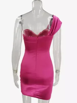 Night Out Dresses Rose Sleeveless V-Neck Irregular Summer Dress