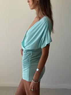 Night Out Dresses White Polyester Short Sleeves V-Neck Summer Dress