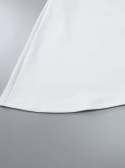 Night Out Dresses White Polyester Two-Tone Sleeveless Strapless Summer Dress