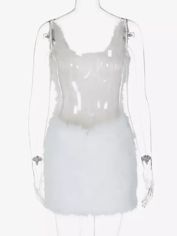 Night Out Dresses White Polyester Sleeveless Straps Neck Summer Dress