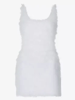 Night Out Dresses White Polyester Sleeveless Straps Neck Summer Dress