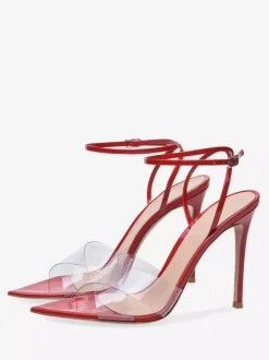 Nude High Heel Sandals Open Toe Transparent Stiletto Heel Dress Shoes