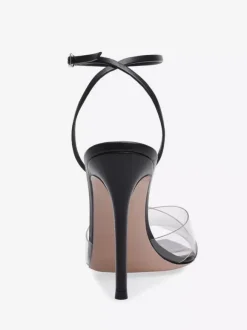Nude High Heel Sandals Open Toe Transparent Stiletto Heel Dress Shoes