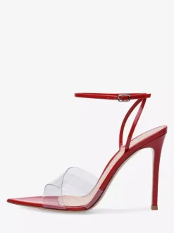Nude High Heel Sandals Open Toe Transparent Stiletto Heel Dress Shoes
