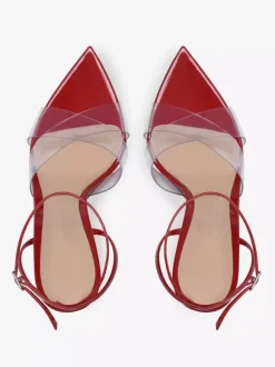 Nude High Heel Sandals Open Toe Transparent Stiletto Heel Dress Shoes