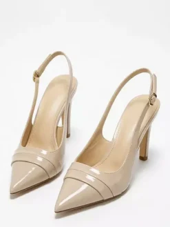 Nude High Heels Pointed Toe Stiletto Slip On Prom Shoes
