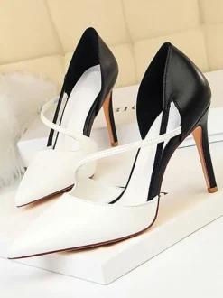 Nude High Heels Women Pointed Toe Strappy Stiletto Pumps