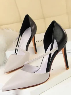 Nude High Heels Women Pointed Toe Strappy Stiletto Pumps