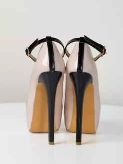 Nude Sexy Shoes Women Platform Almond Ankle Strap Pumps High Heels