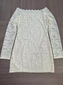 Off Shoulder Floral Lace Bodycon Long Sleeve Mini Party Dress For Women 2026