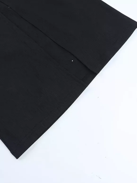 Off Shoulder Women's Maxi Dress - Elegant Pearl Beaded Back Slit Black Bodycon - Spring Party Wear 2026