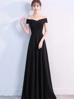 Off Shoulder Dresses Elegant Birthday Party Prom Cocktail Maxi Dress