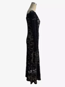 Off Shoulder Lace Long Sleeve Bodycon Maxi Dress For Women 2026