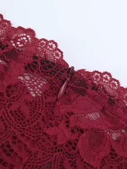 Off Shoulder Lace Patchwork Maxi Dress For Women - Wine Red Long Sleeve Slit Bodycon Gown - Spring Evening Party 2026