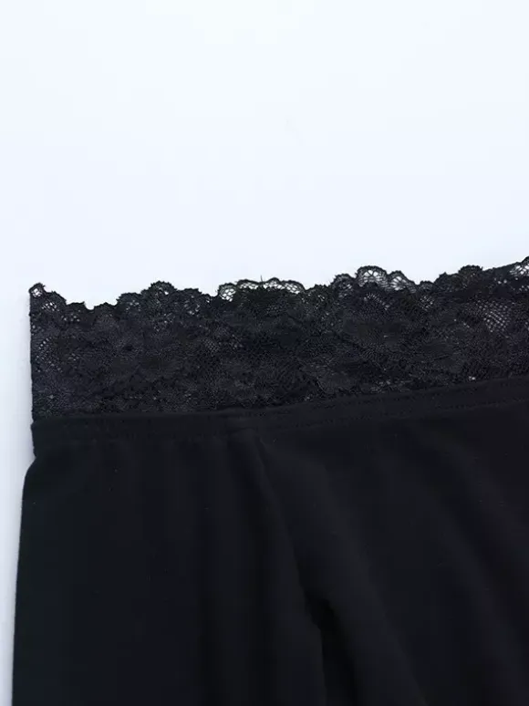 Off Shoulder Lace Trim Crop Top For Women - Long Sleeve Slim Fit Y2K Blouse - Spring Streetwear 2026