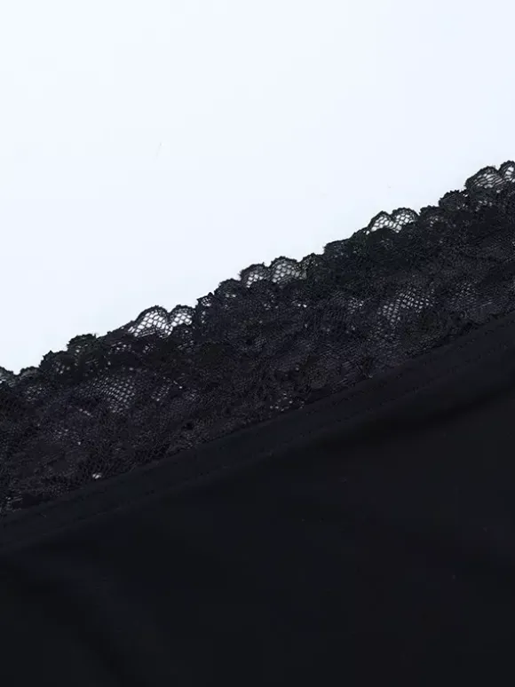 Off Shoulder Lace Trim Crop Top For Women - Long Sleeve Slim Fit Y2K Blouse - Spring Streetwear 2026