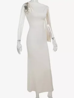 Off Shoulder Maxi Dress For Women - Minimalist Elegant Bodycon Long Dress- Summer Formal Evening Gala 2026
