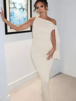 Off Shoulder Maxi Dress For Women - Minimalist Elegant Bodycon Long Dress- Summer Formal Evening Gala 2026