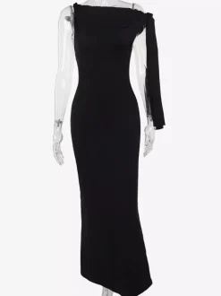 Off Shoulder Maxi Dress For Women - Minimalist Elegant Bodycon Long Dress- Summer Formal Evening Gala 2026