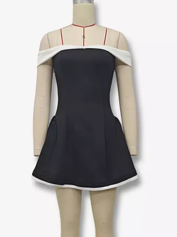 Off-Shoulder Mini Dress Long Sleeves A-Line Sexy Birthday Party Dress For Women 2026