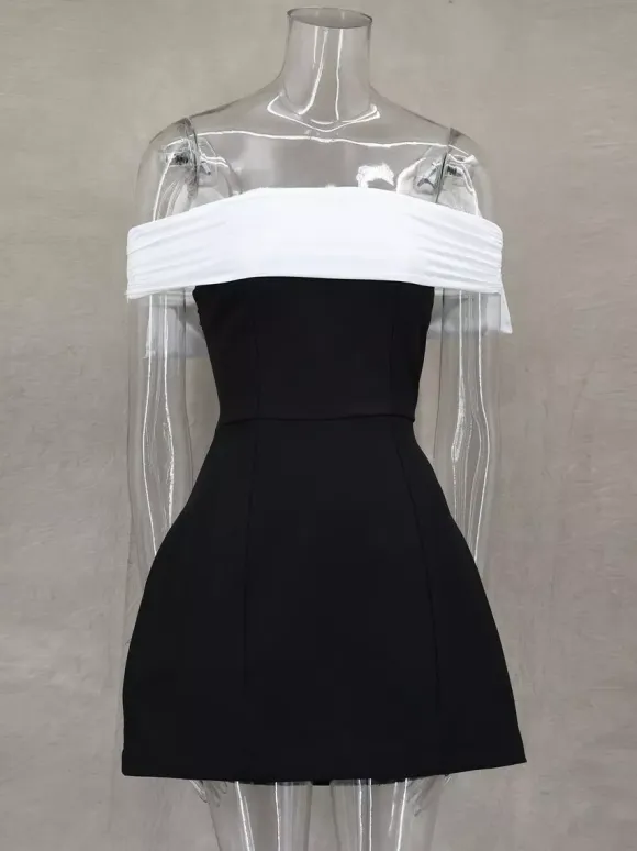 Off-Shoulder Mini Dress With Bow Back A-Line Birthday Party Dress For Women 2026