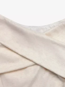 Off-the-Shoulder Cross Wrap Long Sleeve Slim Knit Top Elegant Y2K Basic Shirt