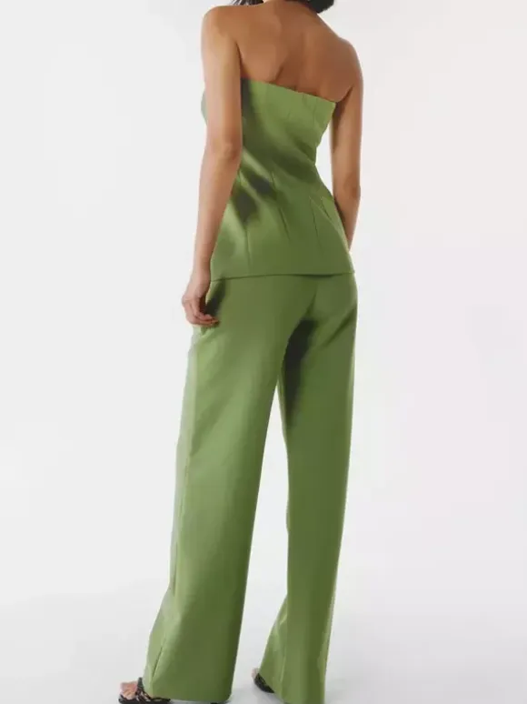 Off The Shoulder Top And Wide Leg Bottoms 2 Pieces Set