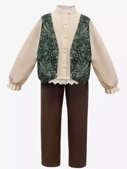 Oktoberfest Costumes For Kids Coffee Brown Set Waistcoat Pants Sets