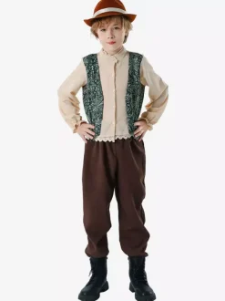 Oktoberfest Costumes For Kids Coffee Brown Set Waistcoat Pants Sets