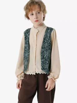 Oktoberfest Costumes For Kids Coffee Brown Set Waistcoat Pants Sets