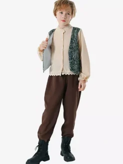 Oktoberfest Costumes For Kids Coffee Brown Set Waistcoat Pants Sets
