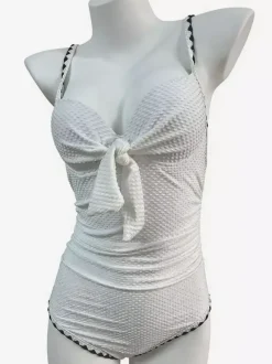 One Piece Swimsuits For Women White Bows Summer Beach Swimwear
